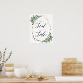 Poster Panneau Mariage de siège Eucalyptus Gold Frame (Cuisine)
