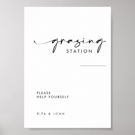 Poster Panneau Mariage de table chic moderne (Devant)