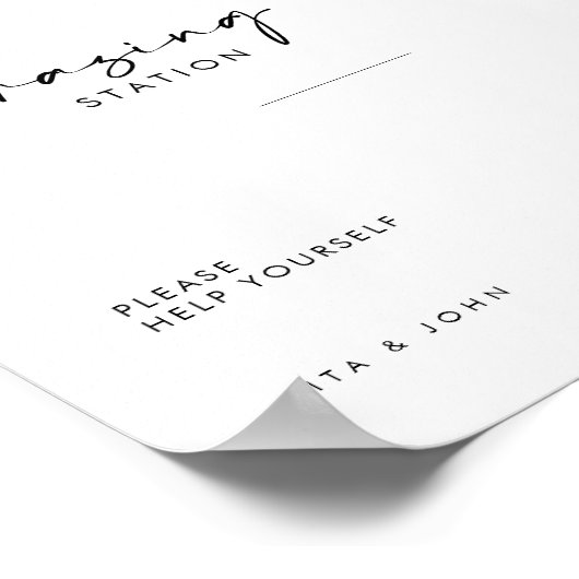 Poster Panneau Mariage de table chic moderne (Coin)