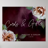 Poster Panneau Mariage de table florale rustique foncé +  (Devant)