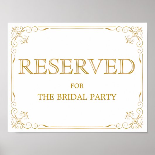 Poster Panneau Mariage de table réservée | Calligraphie m (Devant)