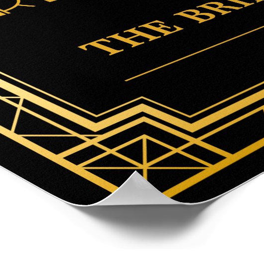 Poster Panneau Mariage de table réservée | Gatsby Art Déc (Coin)