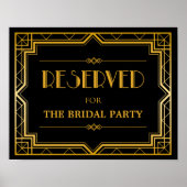 Poster Panneau Mariage de table réservée | Gatsby Art Déc (Devant)