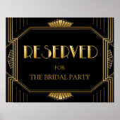 Poster Panneau Mariage de table réservée | Gatsby Art Déc (Devant)