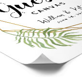 Poster Panneau mariage de toile de la feuille de verdure (Coin)