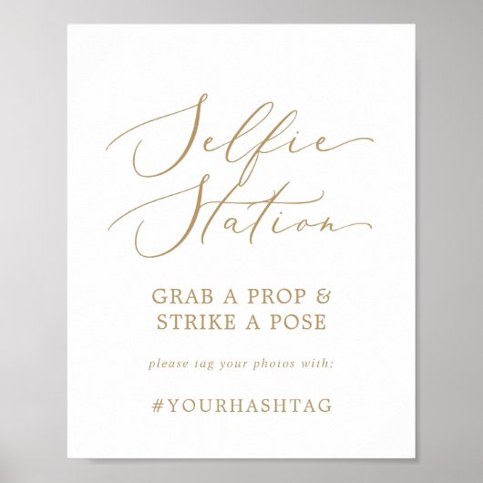 Poster Panneau Mariage Delicate Gold Selfie Station (Devant)