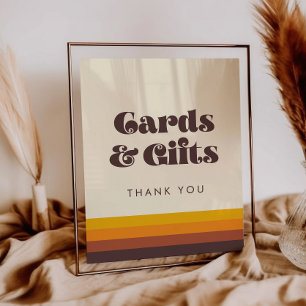 Poster Panneau Mariage des cartes et cadeaux Vintage des