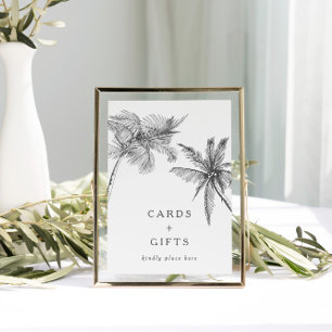 Poster Panneau Mariage des petites cartes tropicales mode