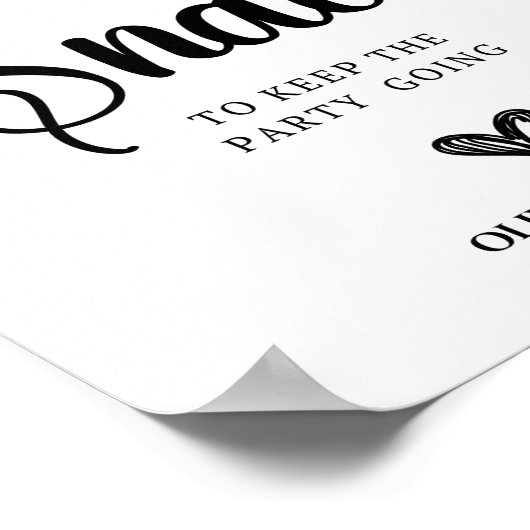 Poster Panneau Mariage des snacks de fin de nuit (Coin)