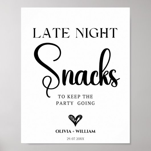 Poster Panneau Mariage des snacks de fin de nuit (Devant)