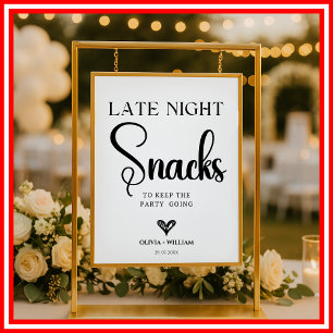 Poster Panneau Mariage des snacks de fin de nuit