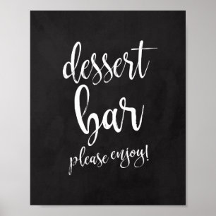 Poster Panneau Mariage Dessert Bar Chalkboard 8x10