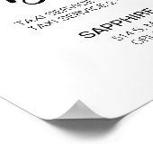 Poster Panneau Mariage d'information de taxi | Calligraph (Coin)