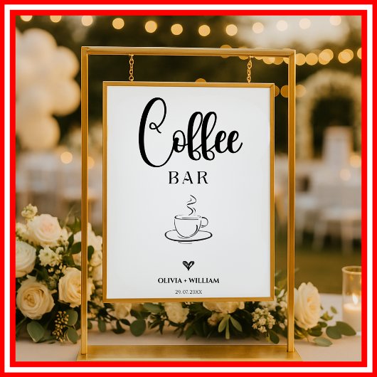 Poster Panneau Mariage du bar à café