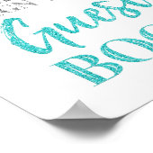 Poster Panneau Mariage du livre d'hôtes Silver Blue Confe (Coin)