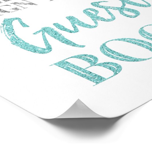 Poster Panneau Mariage du livre d'hôtes Silver Blue Confe (Coin)