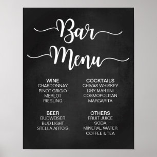 Poster Panneau Mariage du menu barre   Calligraphie moder