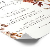 Poster Panneau Mariage du menu Boho Cupcake à la crème mo (Coin)