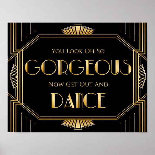 Poster Panneau mariage du plancher de danse | Gatsby Art (Devant)