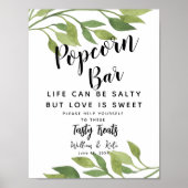 Poster panneau mariage du Popcorn Bar vert (Devant)