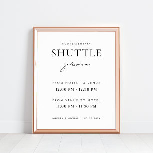 Poster Panneau Mariage du service de navette moderne et é