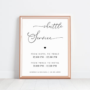 Poster Panneau Mariage du service de navette moderne Scri