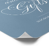 Poster Panneau Mariage Dusty Blue Botanical Cartes & Cade (Coin)