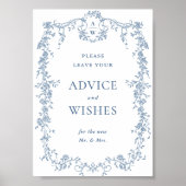 Poster Panneau Mariage Dusty Blue Victorian (Devant)
