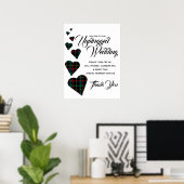 Poster Panneau Mariage écossais Tartan Coeur débranché (Bureau à domicile)