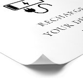 Poster Panneau Mariage élégant de la station de chargemen (Coin)