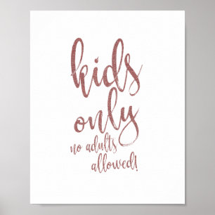 Poster Panneau Mariage Enfants Table Rose Gold Parties sc