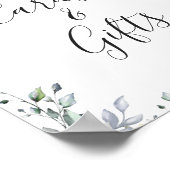 Poster Panneau Mariage Eucalyptus couleur Aquarelle (Coin)