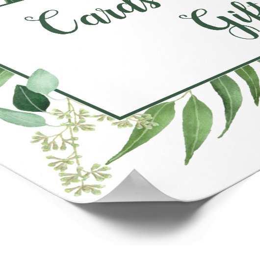 Poster Panneau Mariage Eucalyptus Envy 8x10 Cartes et Cad (Coin)