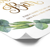 Poster Panneau mariage Eucalyptus pour barre de cookies (Coin)