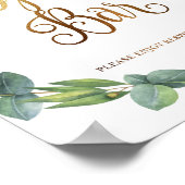 Poster Panneau mariage Eucalyptus pour barre ouverte (Coin)