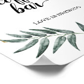 Poster Panneau Mariage Feuille Watercolor Green Coffee Ba (Coin)