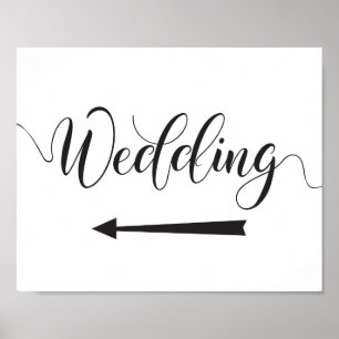 Poster Panneau mariage - Flèche gauche