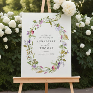Poster Panneau Mariage fleur sauvage Jardin de verdure ve