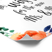 Poster Panneau Mariage Floral 8x10 (Coin)