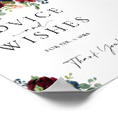 Poster Panneau Mariage Floral Bourgogne (Coin)