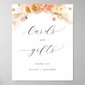 Poster Panneau Mariage floral Elegant Cartes et Cadeaux P (Devant)