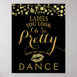 Poster Panneau mariage Gold & Black Ladies