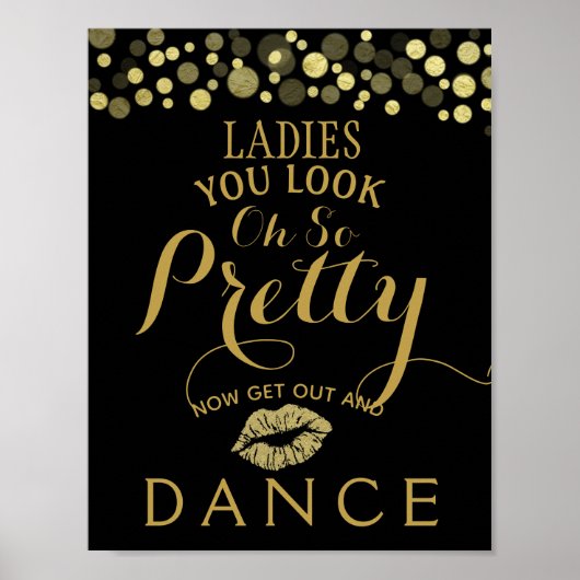 Poster Panneau mariage Gold & Black Ladies (Devant)