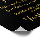 Poster Panneau mariage Gold & Black Popcorn Bar (Coin)