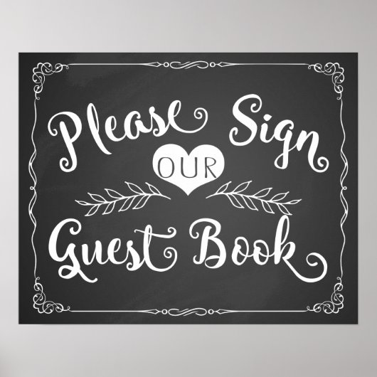 Poster Panneau mariage "Guest book" (Devant)