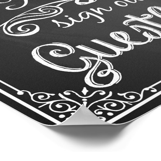 Poster Panneau mariage "Guest book" (Coin)