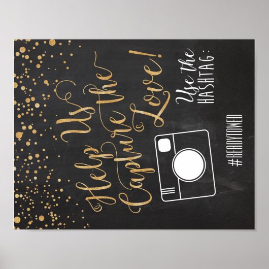 Poster Panneau mariage Hashtag (Devant)