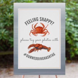 Poster Panneau mariage Hashtag Feeling Watercolor