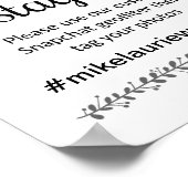 Poster Panneau Mariage Instagram Snapchat - Rochester (Coin)