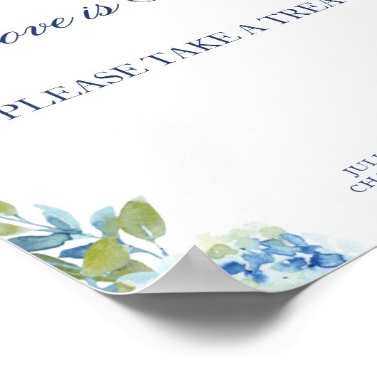 Poster Panneau Mariage Juliette Dusty Blue Dessert Bar (Coin)